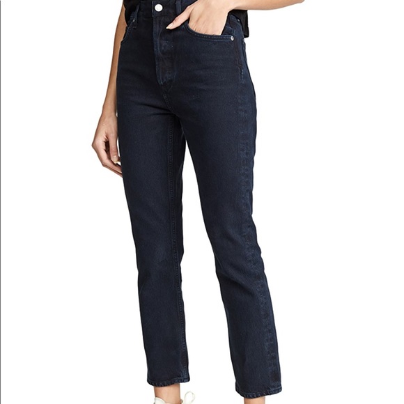 agolde riley straight crop jeans in satellite - Picture 2 of 10